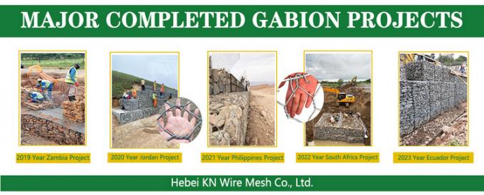 2 X 1 X 1 m Gabion Wire Mesh Net 80 X 100 mm Gabion Basket untuk Proyek Pengendalian Banjir 0