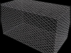 3d rendered gabion basket animation display