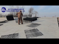 Gabion basket product at the construction site